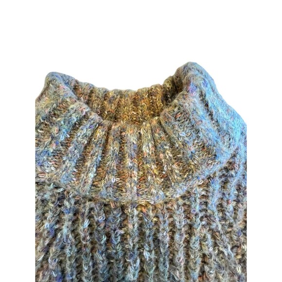 A New Day Orange Green Relaxed Long Sleeve Mock Neck Pullover Sweater Size XS - Picture 2 of 5